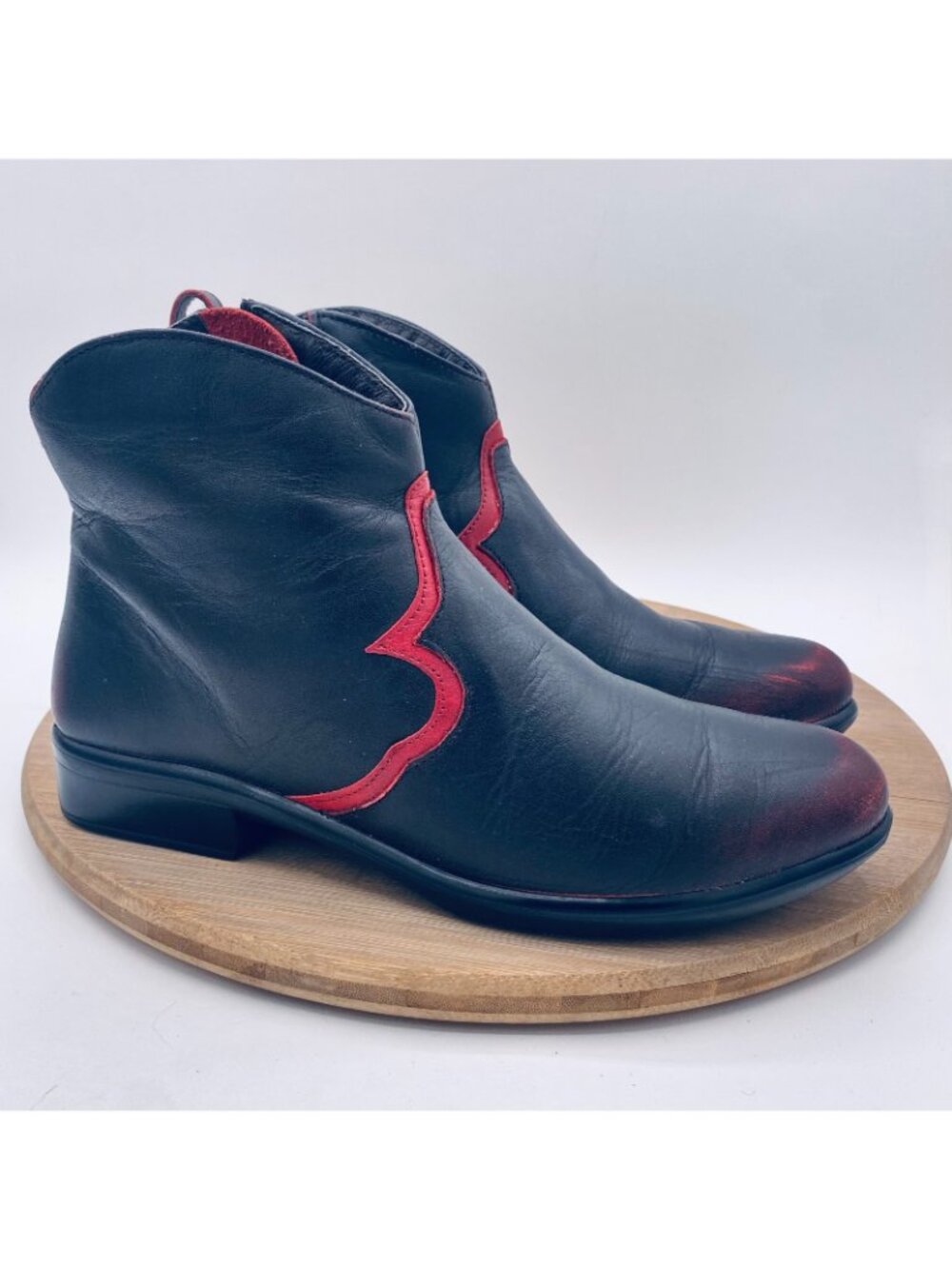 Naot Shoes Womens 6 Black Leather Sirocco Ankle Boots Comfort Rockabilly - Picture 7 of 12